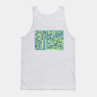 Funky Maze ~ Cornflower Blue and Tea Green Tank Top